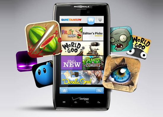 An image of some different games available for download and play on mobile devices.