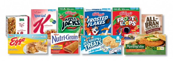 An assortment of Kellogg’s products