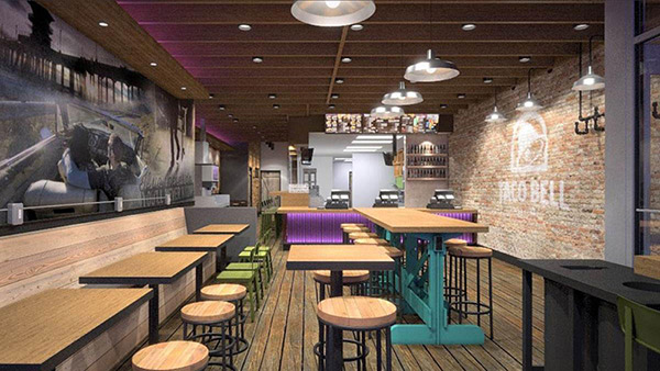 The interior of the proposed Taco Bell in Wicker Park, Chicago