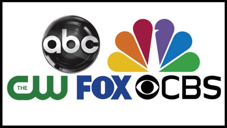An image containing the logos of ABC, NBC, The CW, FOX, and CBS.
